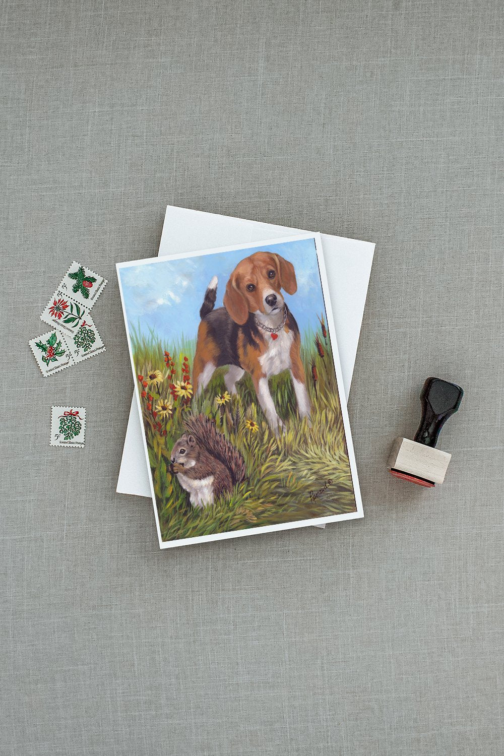 Beagle Hunter Hunted Greeting Cards Pack of 8 Blank Cards with Envelopes Whimsical A7 Size 5x7