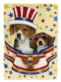 Beagle USA House Flag 28x40 Porch Sleeve Pole Decorative Outside Yard Banner Artwork Wall Hanging, Polyester