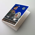 Bearded Collie Moon shine Greeting Cards Pack of 8 Blank Cards with Envelopes Whimsical A7 Size 5x7