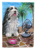 Bearded Collie Cool Summer House Flag 28x40 Porch Sleeve Pole Decorative Outside Yard Banner Artwork Wall Hanging, Polyester