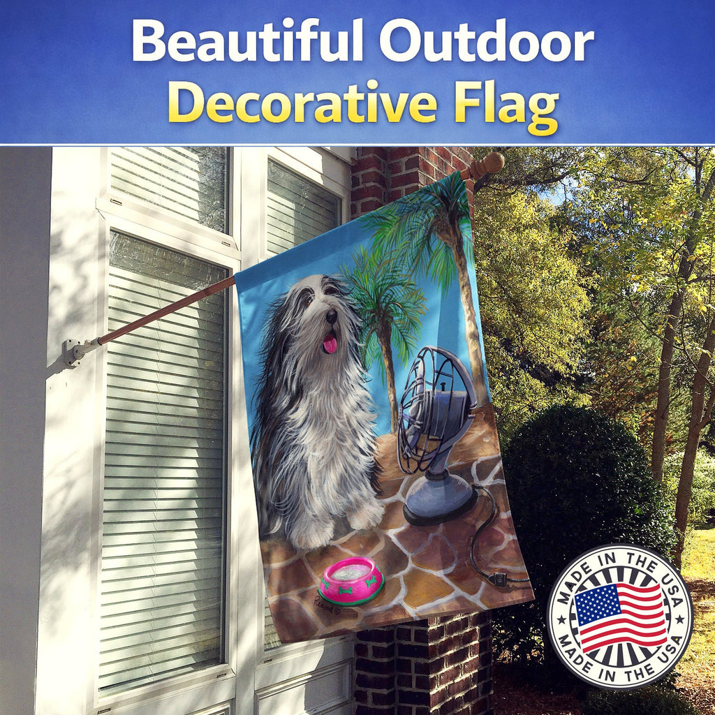 Bearded Collie Cool Summer House Flag 28x40 Porch Sleeve Pole Decorative Outside Yard Banner Artwork Wall Hanging, Polyester