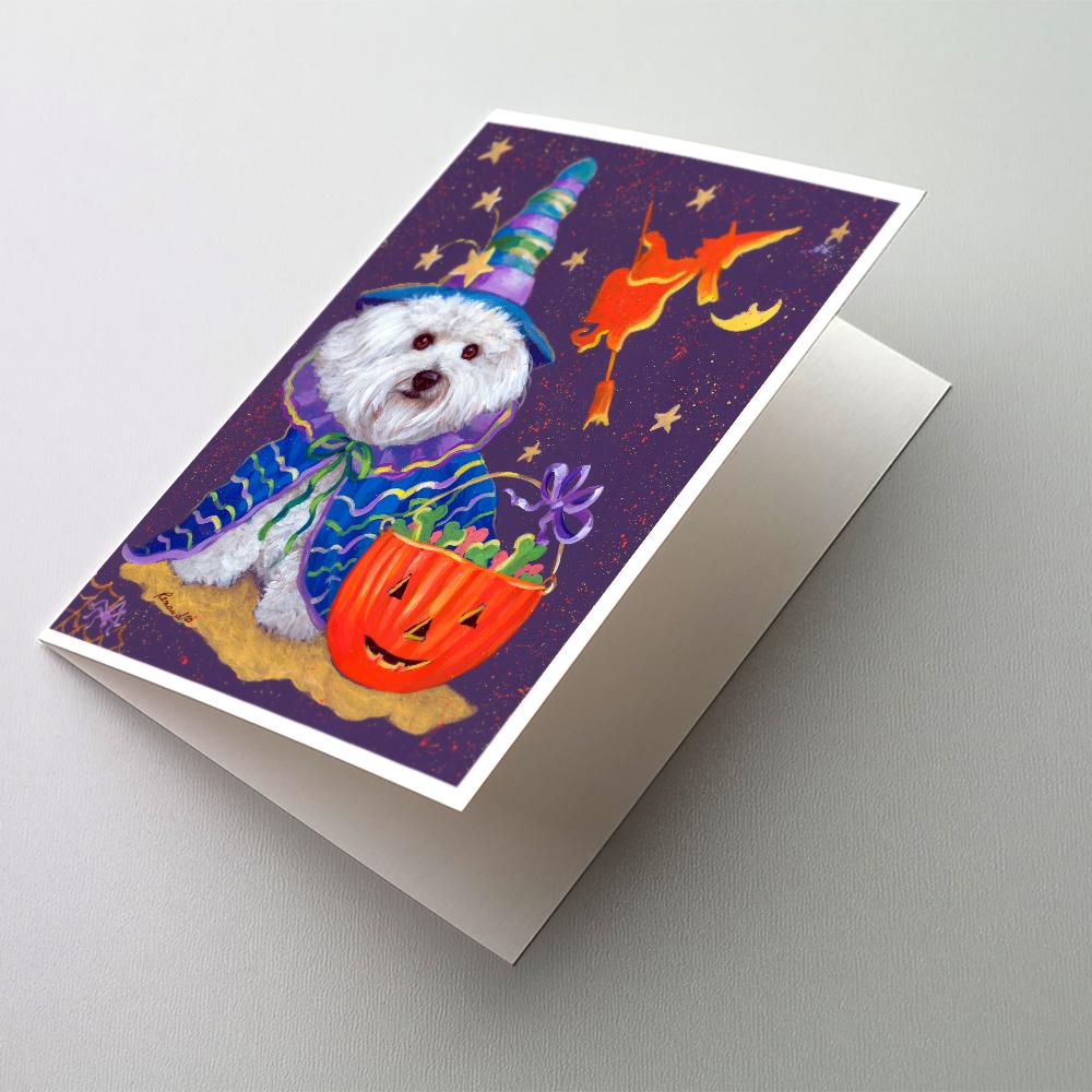 Bichon Frise Boo Halloween Greeting Cards Pack of 8 Blank Cards with Envelopes Whimsical A7 Size 5x7