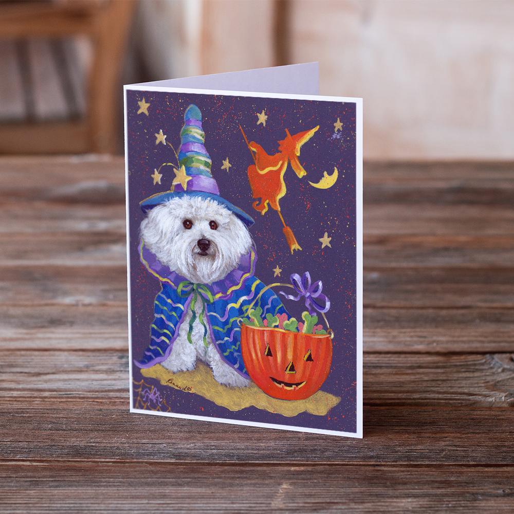 Bichon Frise Boo Halloween Greeting Cards Pack of 8 Blank Cards with Envelopes Whimsical A7 Size 5x7