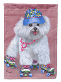 Bichon Frise Girls do it Better House Flag 28x40 Porch Sleeve Pole Decorative Outside Yard Banner Artwork Wall Hanging, Polyester