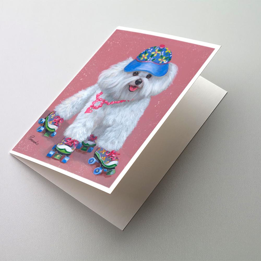 Bichon Frise Girls do it Better Greeting Cards Pack of 8 Blank Cards with Envelopes Whimsical A7 Size 5x7