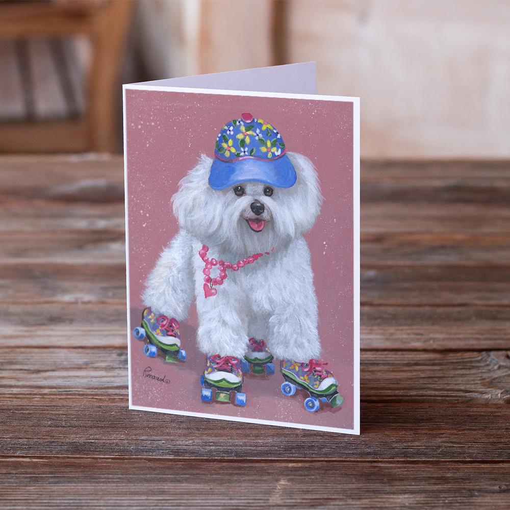 Bichon Frise Girls do it Better Greeting Cards Pack of 8 Blank Cards with Envelopes Whimsical A7 Size 5x7