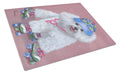 Bichon Frise Girls do it Better Cutting Board Tempered Glass Kitchen Cutting Surface, Heat Resistant Chopping, Non-Slip Feet, Food Prep & Serving