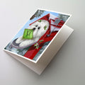 Bichon Frise Santa's List Christmas Greeting Cards Pack of 8 Blank Cards with Envelopes Whimsical A7 Size 5x7