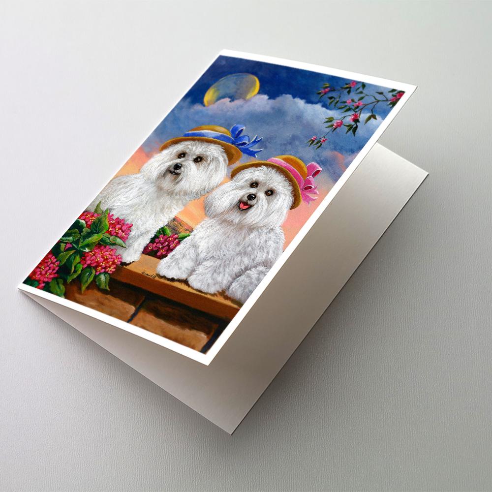 Bichon Frise Soulmates Greeting Cards Pack of 8 Blank Cards with Envelopes Whimsical A7 Size 5x7