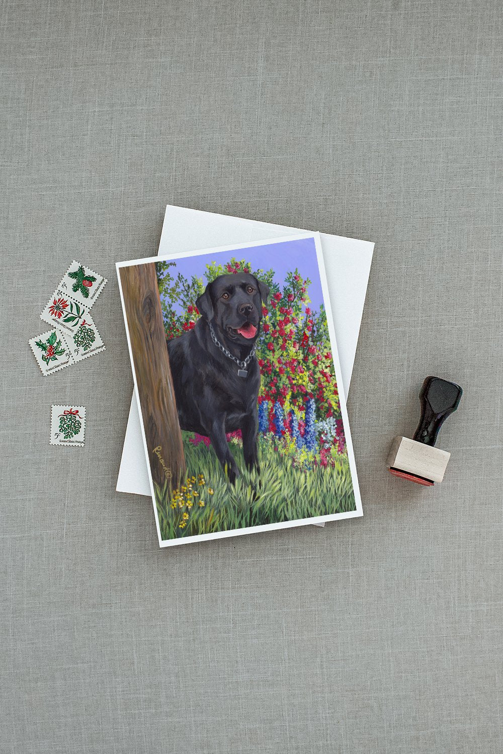 Black Labrador Retriever Greeting Cards Pack of 8 Blank Cards with Envelopes Whimsical A7 Size 5x7