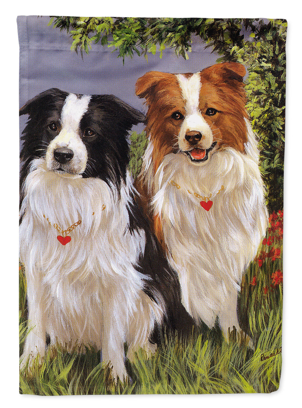 Border Collie Patrol House Flag 28x40 Porch Sleeve Pole Decorative Outside Yard Banner Artwork Wall Hanging, Polyester