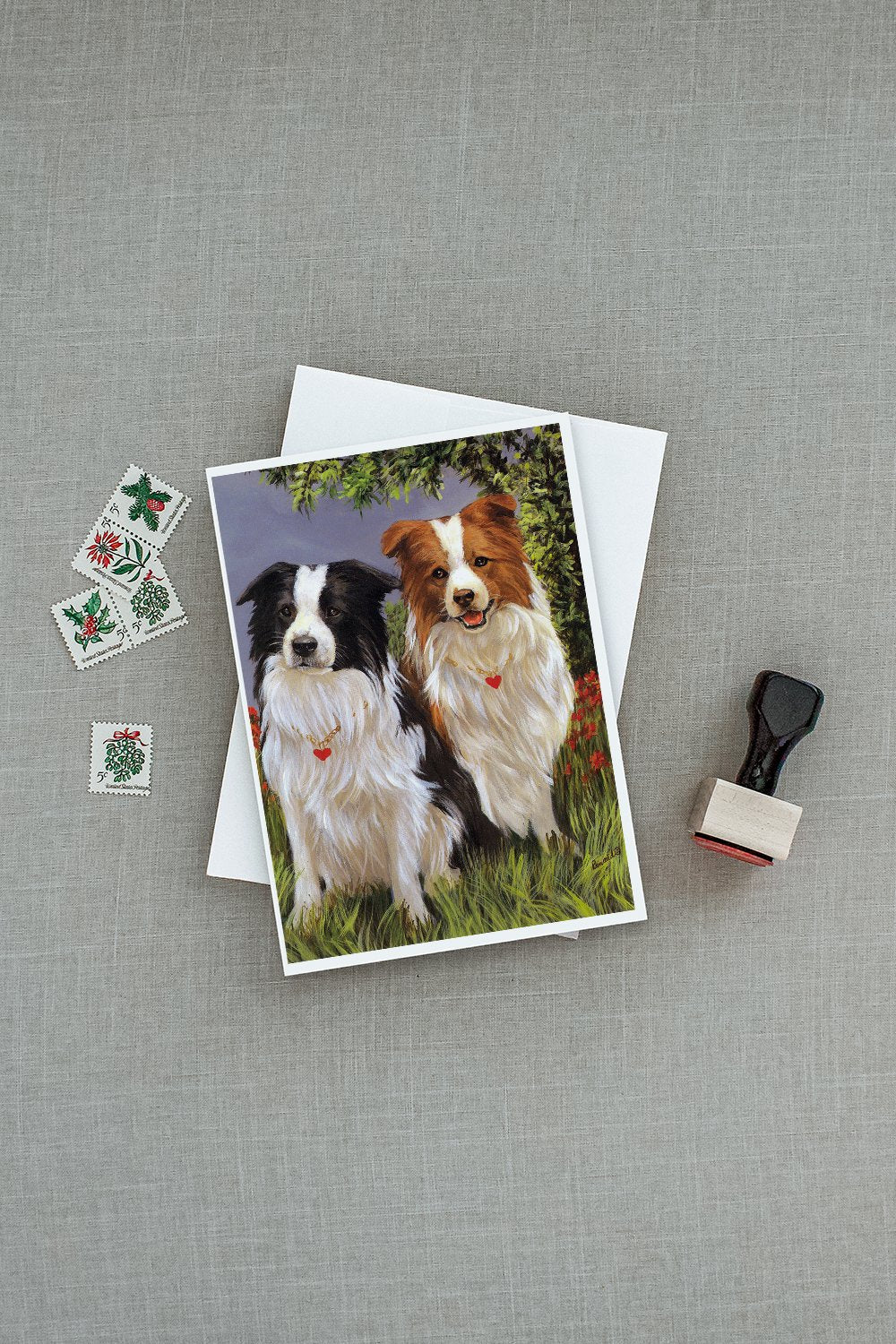Border Collie Patrol Greeting Cards Pack of 8 Blank Cards with Envelopes Whimsical A7 Size 5x7