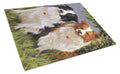 Border Collie Patrol Cutting Board Tempered Glass Kitchen Cutting Surface, Heat Resistant Chopping, Non-Slip Feet, Food Prep & Serving