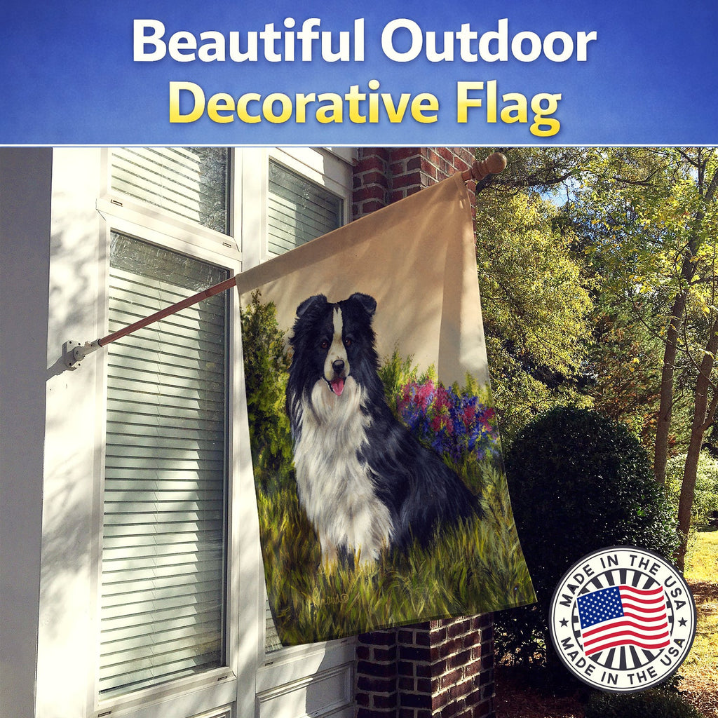 Border Collie Simplicity House Flag 28x40 Porch Sleeve Pole Decorative Outside Yard Banner Artwork Wall Hanging, Polyester