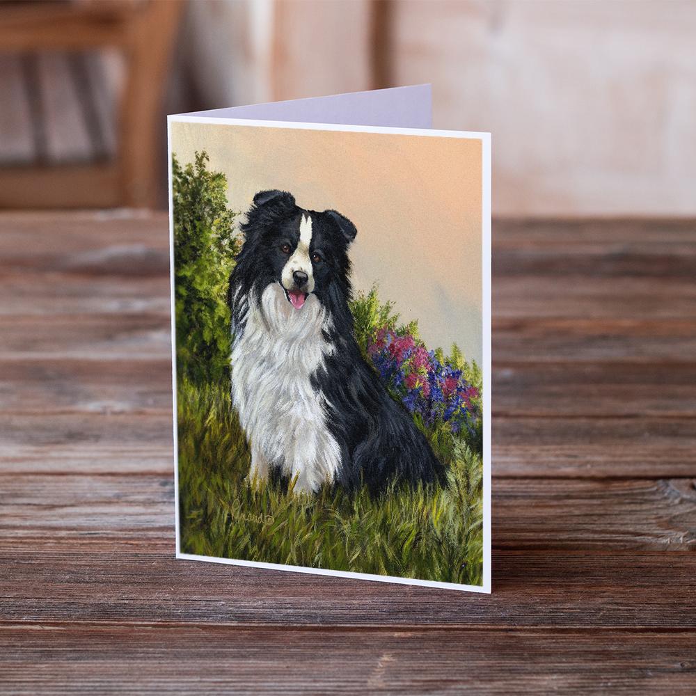 Border Collie Simplicity Greeting Cards Pack of 8 Blank Cards with Envelopes Whimsical A7 Size 5x7