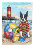 Boston Terrier Beach Baby House Flag 28x40 Porch Sleeve Pole Decorative Outside Yard Banner Artwork Wall Hanging, Polyester