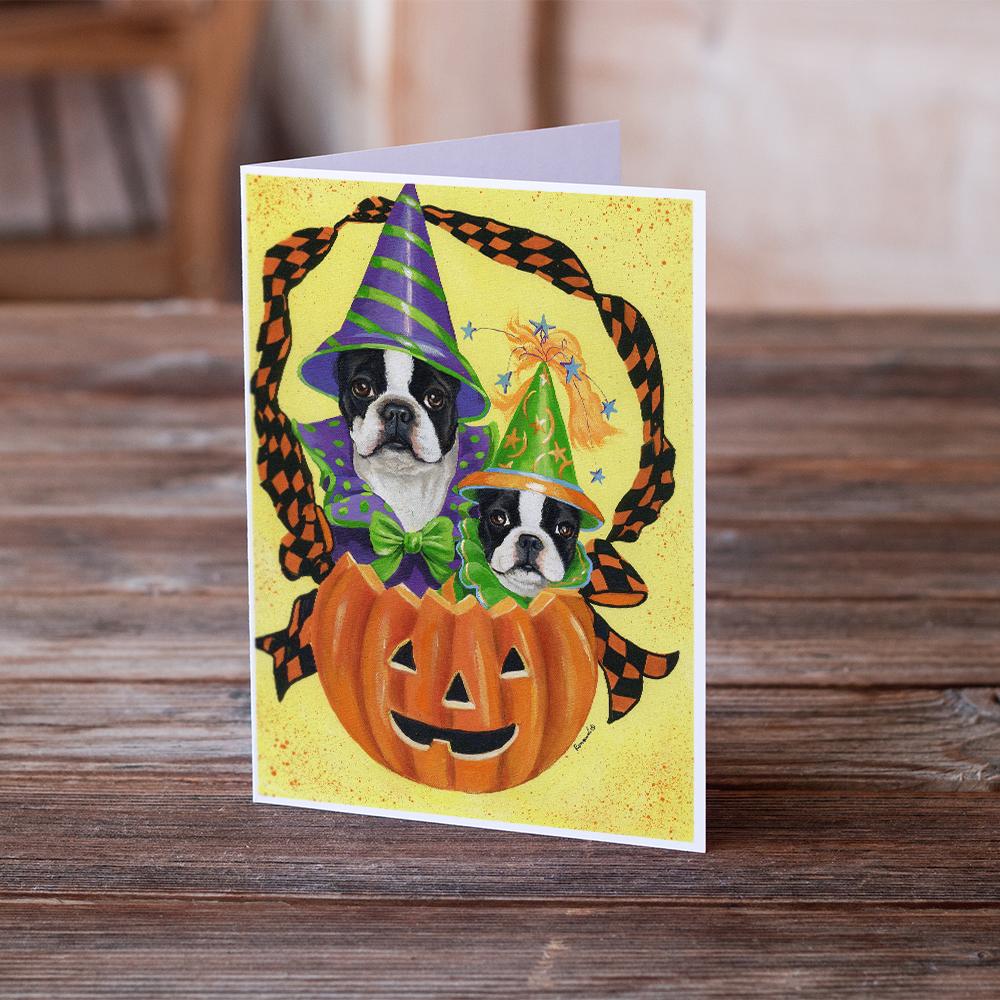 Boston Terrier Halloweenies Greeting Cards Pack of 8 Blank Cards with Envelopes Whimsical A7 Size 5x7