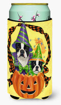 Boston Terrier Halloweenies Tall Boy Hugger Can Cooler Sleeve Machine Washable Drink Collapsible Insulator Beverage Insulated Holder