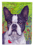 Boston Terrier Jungle House Flag 28x40 Porch Sleeve Pole Decorative Outside Yard Banner Artwork Wall Hanging, Polyester