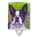 Boston Terrier Jungle Ceramic Night Light Compact, UL-Certified, Ideal for Bedroom, Bathroom, Nursery, Hallway, Kitchen, 6x4x3, Multicolor