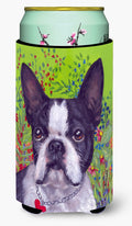 Boston Terrier Jungle Tall Boy Hugger Can Cooler Sleeve Machine Washable Drink Collapsible Insulator Beverage Insulated Holder