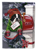 Boston Terrier Letter to Santa Christmas House Flag 28x40 Porch Sleeve Pole Decorative Outside Yard Banner Artwork Wall Hanging, Polyester