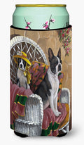 Boston Terrier Patio Gems Tall Boy Hugger Can Cooler Sleeve Machine Washable Drink Collapsible Insulator Beverage Insulated Holder