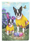 Boston Terrier Easter Bunny House Flag 28x40 Porch Sleeve Pole Decorative Outside Yard Banner Artwork Wall Hanging, Polyester