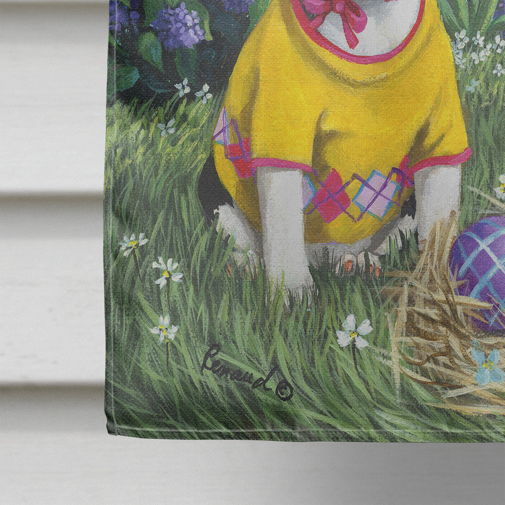 Boston Terrier Easter Bunny House Flag 28x40 Porch Sleeve Pole Decorative Outside Yard Banner Artwork Wall Hanging, Polyester