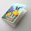 Boston Terrier Easter Bunny Greeting Cards Pack of 8 Blank Cards with Envelopes Whimsical A7 Size 5x7