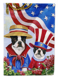 Boston Terrier USA House Flag 28x40 Porch Sleeve Pole Decorative Outside Yard Banner Artwork Wall Hanging, Polyester