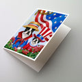 Boston Terrier USA Greeting Cards Pack of 8 Blank Cards with Envelopes Whimsical A7 Size 5x7