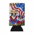 Boston Terrier USA Wine Bottle Hugger Gift Sleeve for Standard 750 ml Bottles, Insulated Reusable Also Fits Mini Shot & Pint Bottles