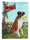 Boxer Got Mail House Flag 28x40 Porch Sleeve Pole Decorative Outside Yard Banner Artwork Wall Hanging, Polyester