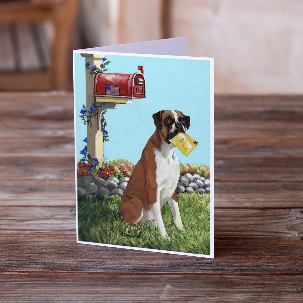 Boxer Got Mail Greeting Cards Pack of 8 Blank Cards with Envelopes Whimsical A7 Size 5x7