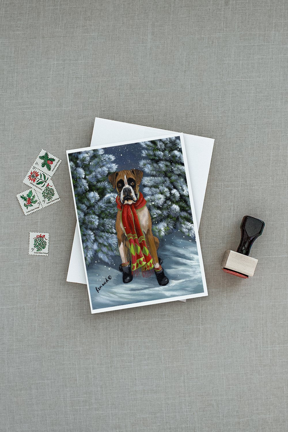 Boxer Let's Play Christmas Greeting Cards Pack of 8 Blank Cards with Envelopes Whimsical A7 Size 5x7