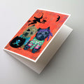 Cairn Terrier Pirates Halloween Greeting Cards Pack of 8 Blank Cards with Envelopes Whimsical A7 Size 5x7