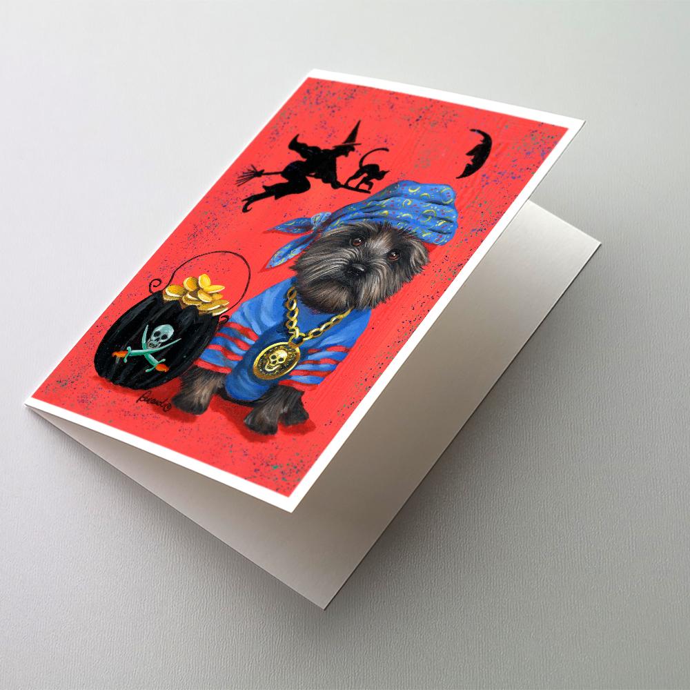 Cairn Terrier Black Pirate Halloween Greeting Cards Pack of 8 Blank Cards with Envelopes Whimsical A7 Size 5x7