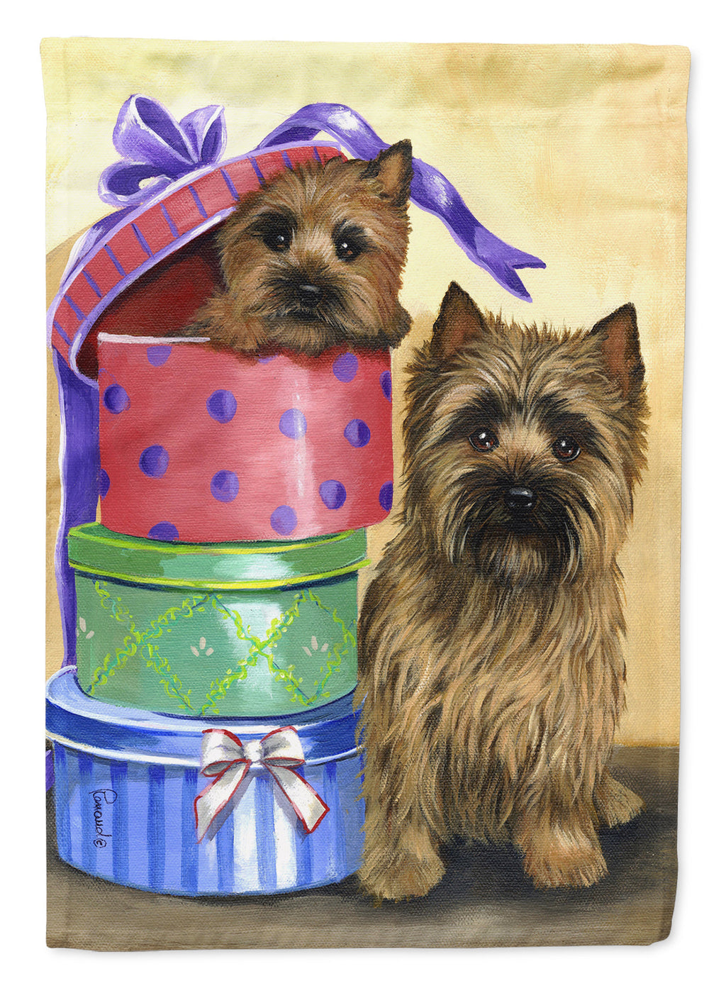 Cairn Terrier Boudoir House Flag 28x40 Porch Sleeve Pole Decorative Outside Yard Banner Artwork Wall Hanging, Polyester