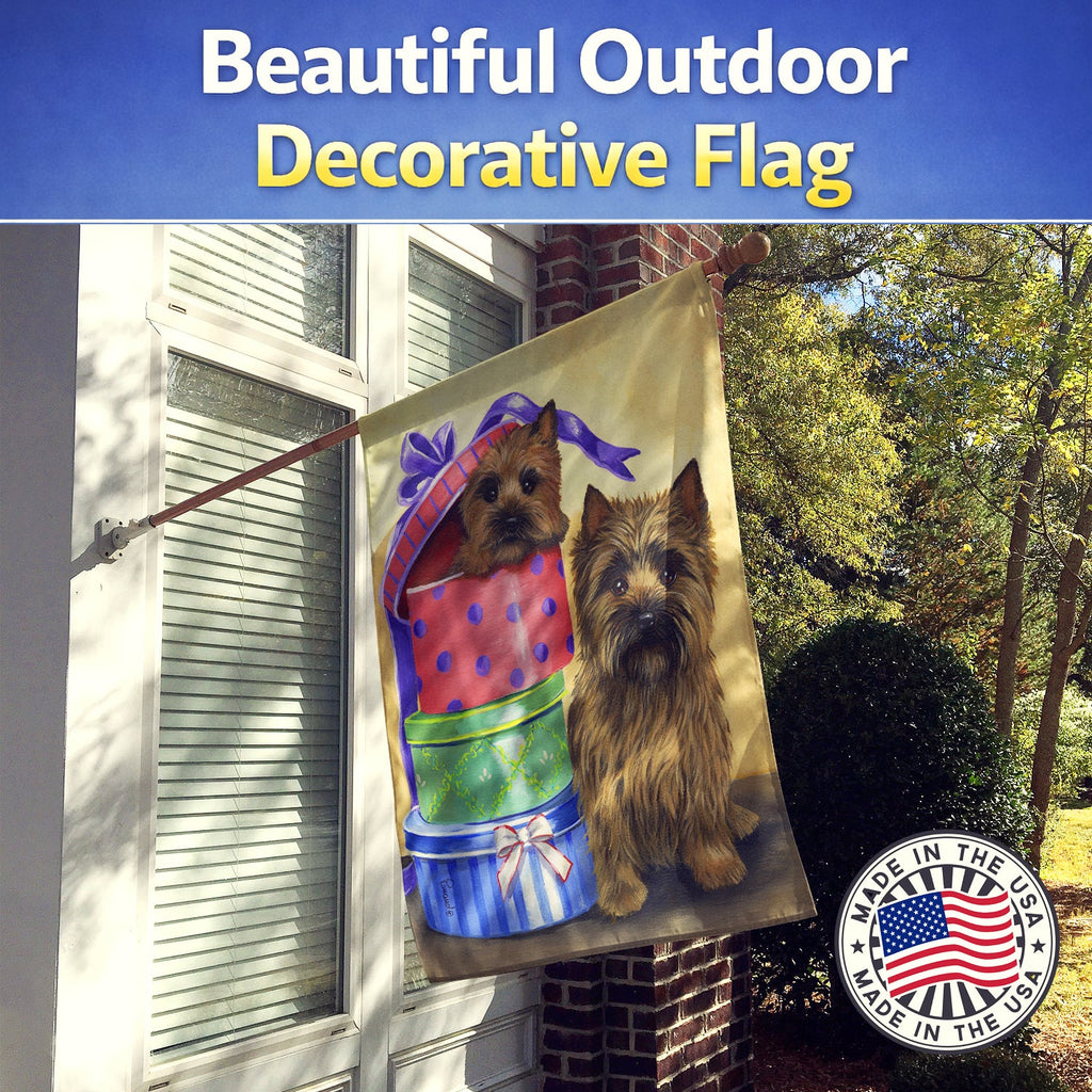 Cairn Terrier Boudoir House Flag 28x40 Porch Sleeve Pole Decorative Outside Yard Banner Artwork Wall Hanging, Polyester