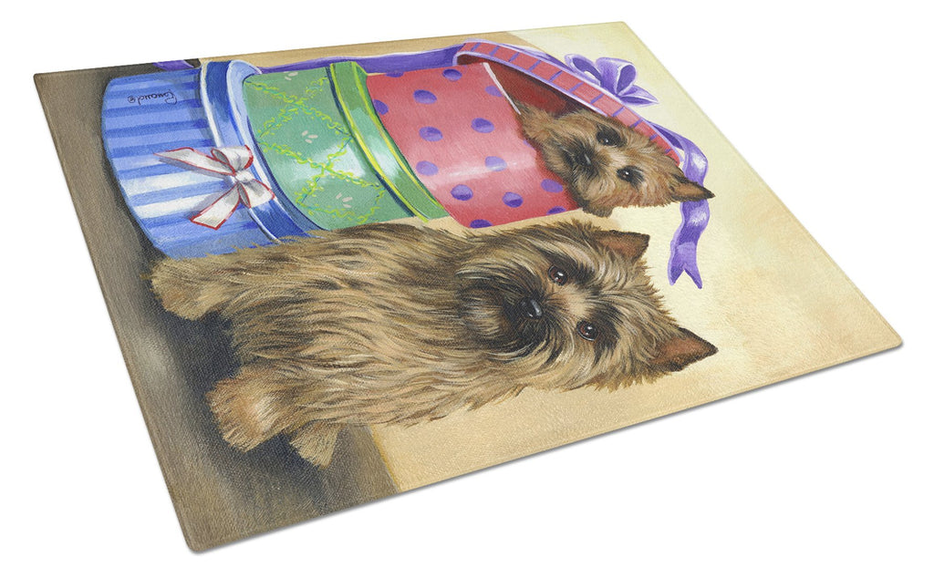 Cairn Terrier Boudoir Cutting Board Tempered Glass Kitchen Cutting Surface, Heat Resistant Chopping, Non-Slip Feet, Food Prep & Serving