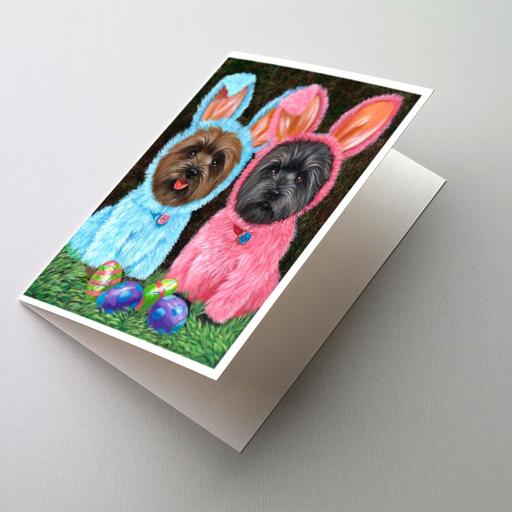 Cairn Terrier Easter Bunnies Greeting Cards Pack of 8 Blank Cards with Envelopes Whimsical A7 Size 5x7