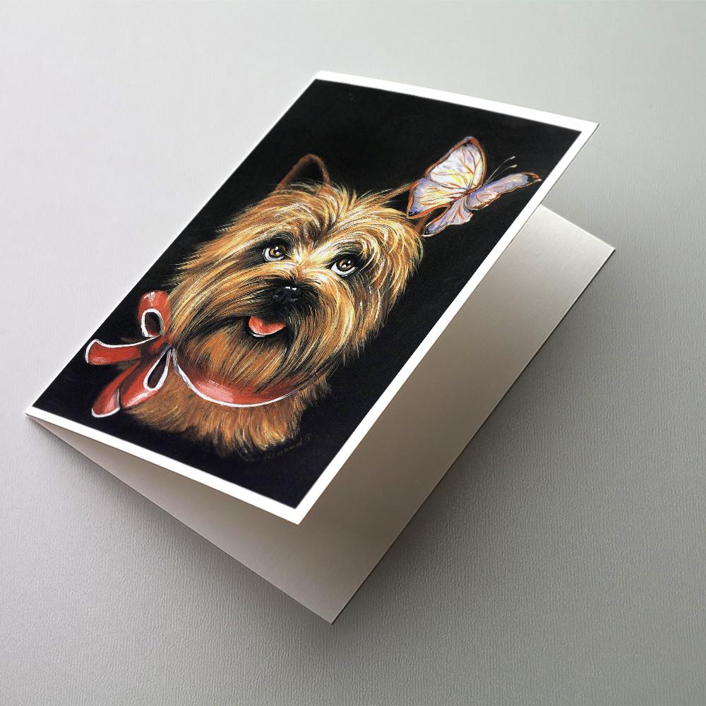 Cairn Terrier Butterfly Greeting Cards Pack of 8 Blank Cards with Envelopes Whimsical A7 Size 5x7