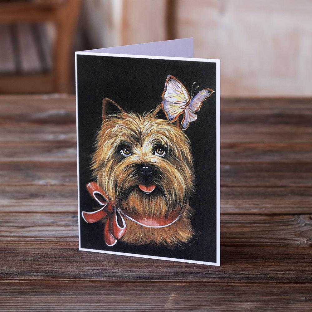 Cairn Terrier Butterfly Greeting Cards Pack of 8 Blank Cards with Envelopes Whimsical A7 Size 5x7