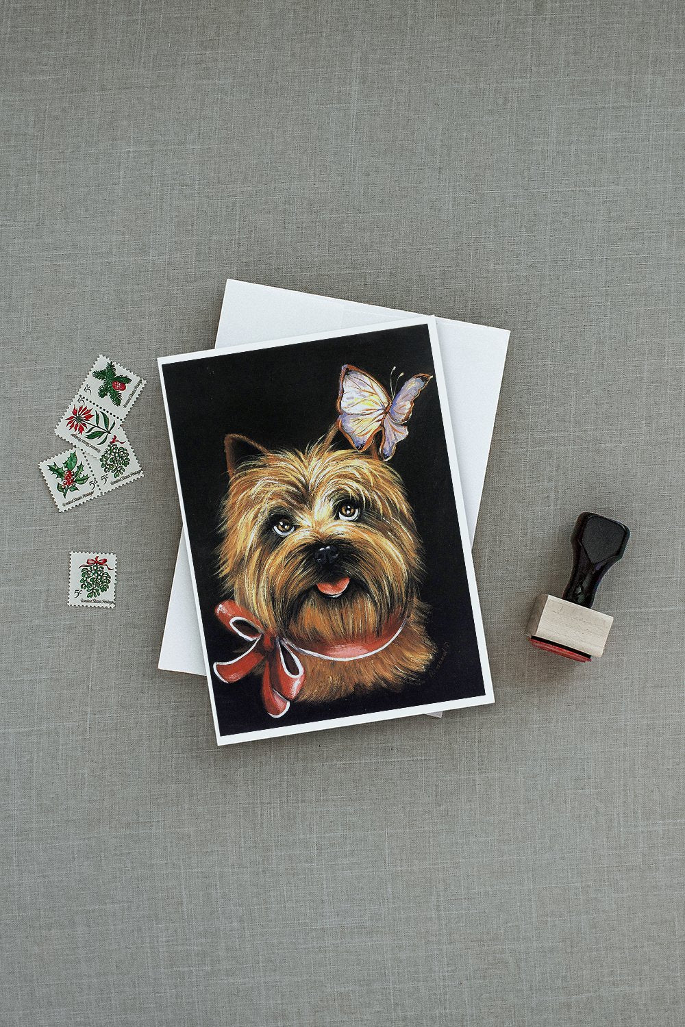 Cairn Terrier Butterfly Greeting Cards Pack of 8 Blank Cards with Envelopes Whimsical A7 Size 5x7