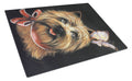 Cairn Terrier Butterfly Cutting Board Tempered Glass Kitchen Cutting Surface, Heat Resistant Chopping, Non-Slip Feet, Food Prep & Serving
