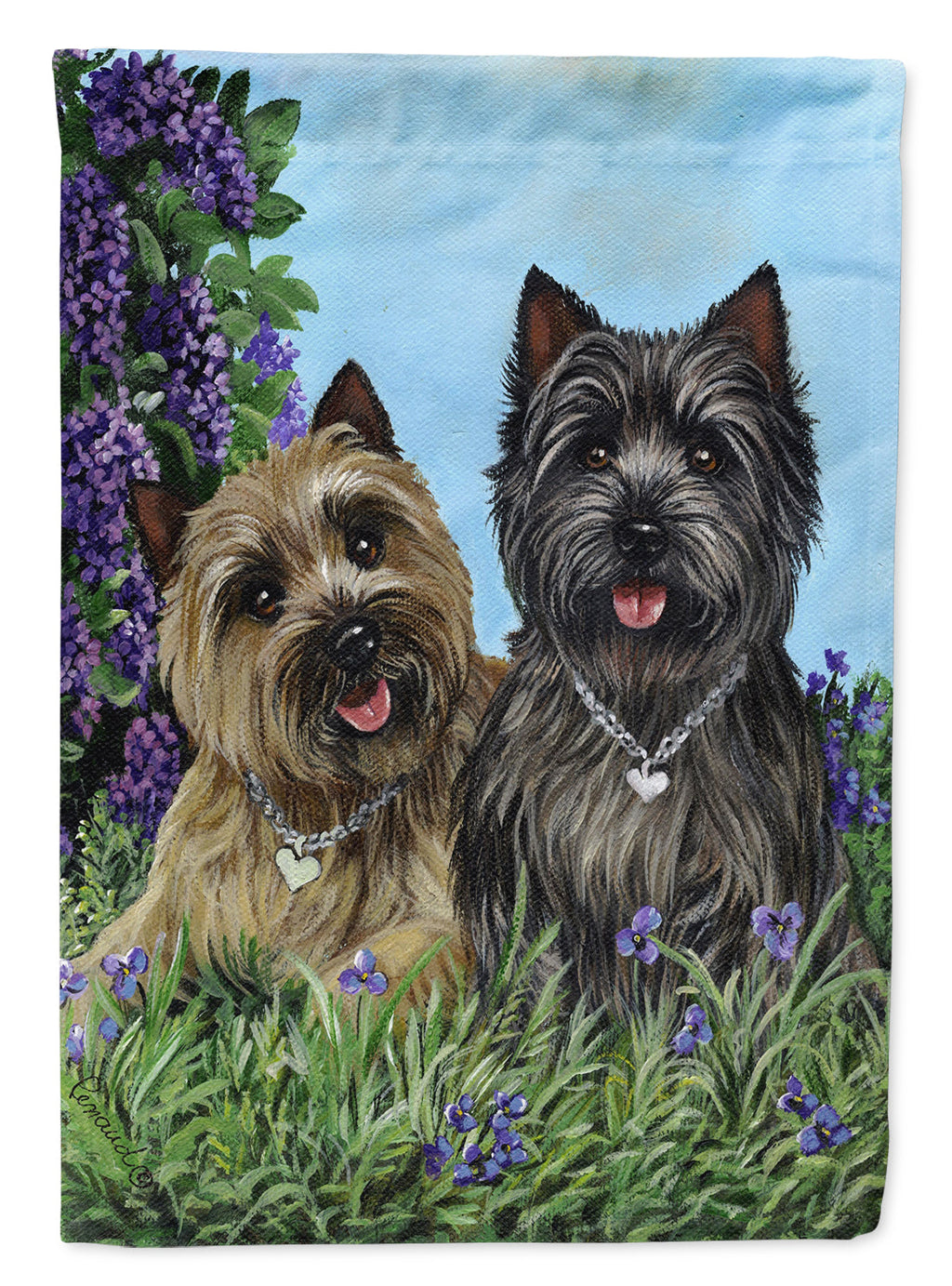 Cairn Terrier Donation House Flag 28x40 Porch Sleeve Pole Decorative Outside Yard Banner Artwork Wall Hanging, Polyester