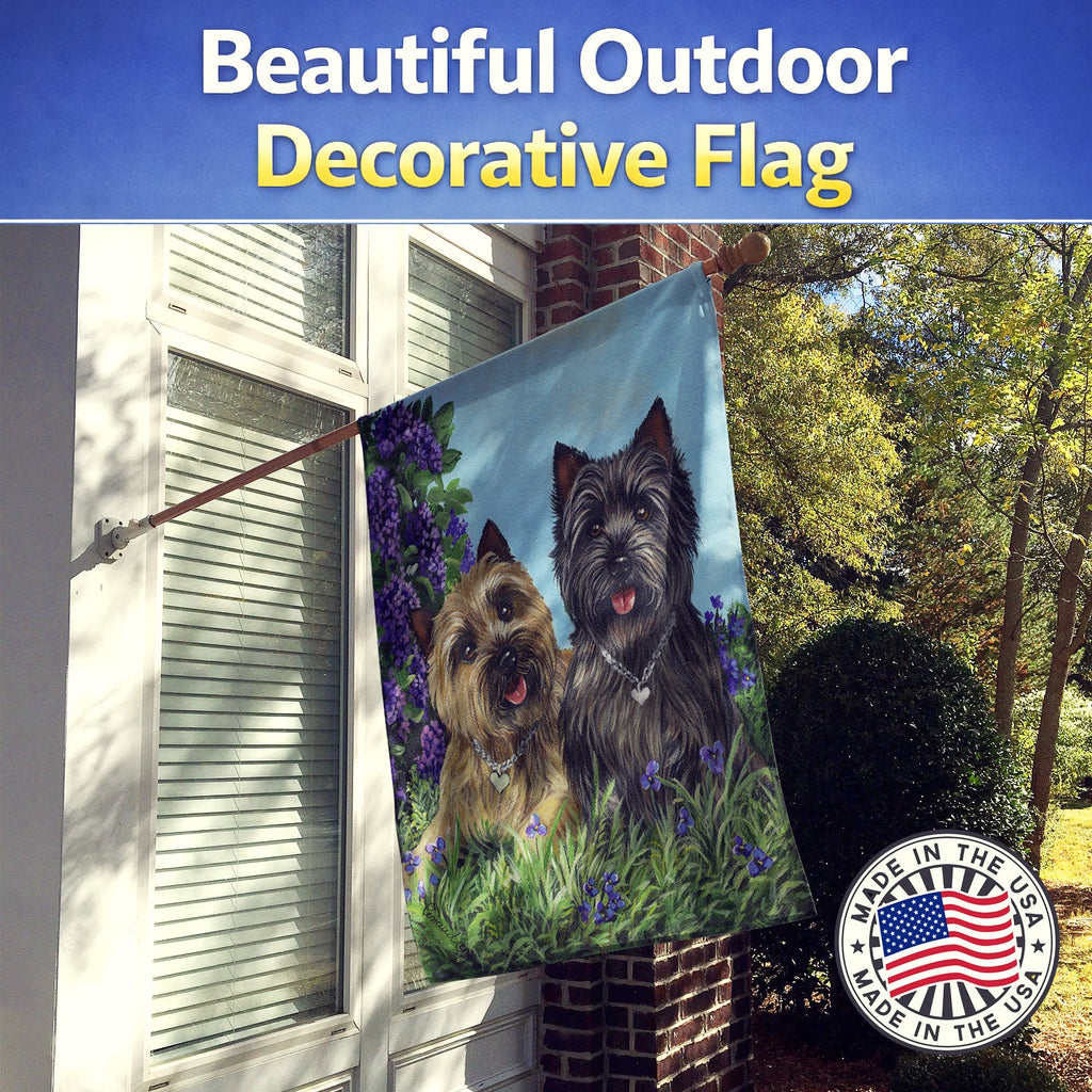 Cairn Terrier Donation House Flag 28x40 Porch Sleeve Pole Decorative Outside Yard Banner Artwork Wall Hanging, Polyester