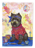 Cairn Terrier Hippie Dippie House Flag 28x40 Porch Sleeve Pole Decorative Outside Yard Banner Artwork Wall Hanging, Polyester