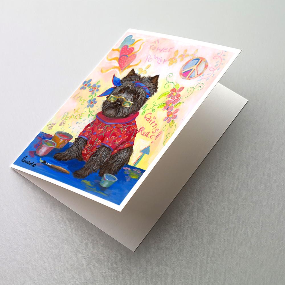 Cairn Terrier Hippie Dippie Greeting Cards Pack of 8 Blank Cards with Envelopes Whimsical A7 Size 5x7